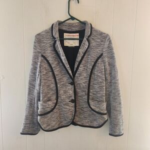 Anthropologie Cartonnier Gray Black Soft Blazer Size Medium
